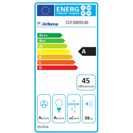 AIRFORCE F300 BL/A/90 90cm Μαύρο Απορροφητήρας Εντοιχιζόμενος Τζάκι